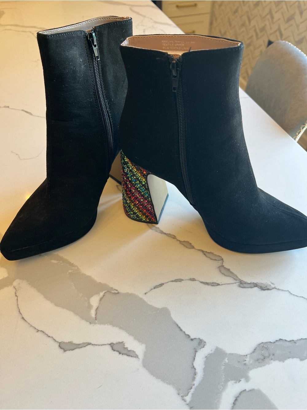 Betsey Johnson black and Rainbow Boots. New